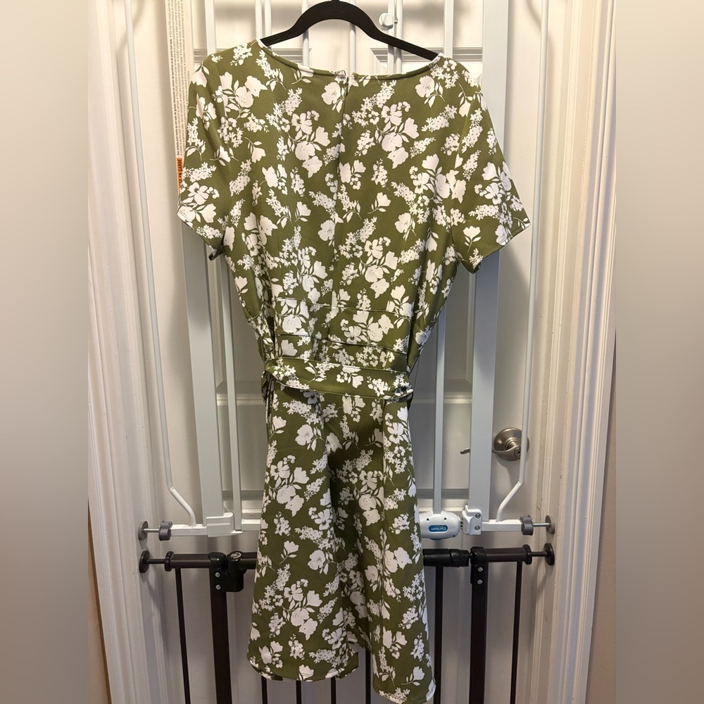 Lane Bryant Olive Floral Dress